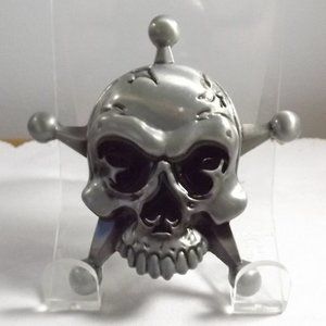 Novelty Heavy Metal Skull and Star Statement Belt Buckle